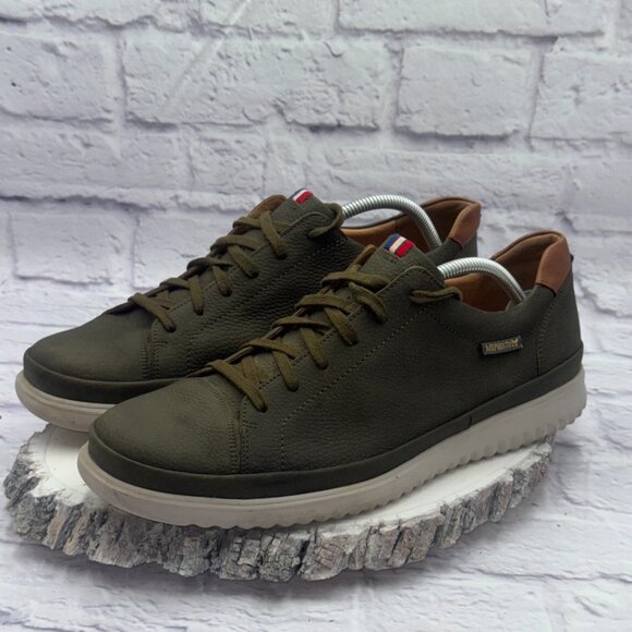 Mephisto Thomas Men's Sneaker Size US 11 Green Leather Air-Jet Walking Shoes - Picture 4 of 12